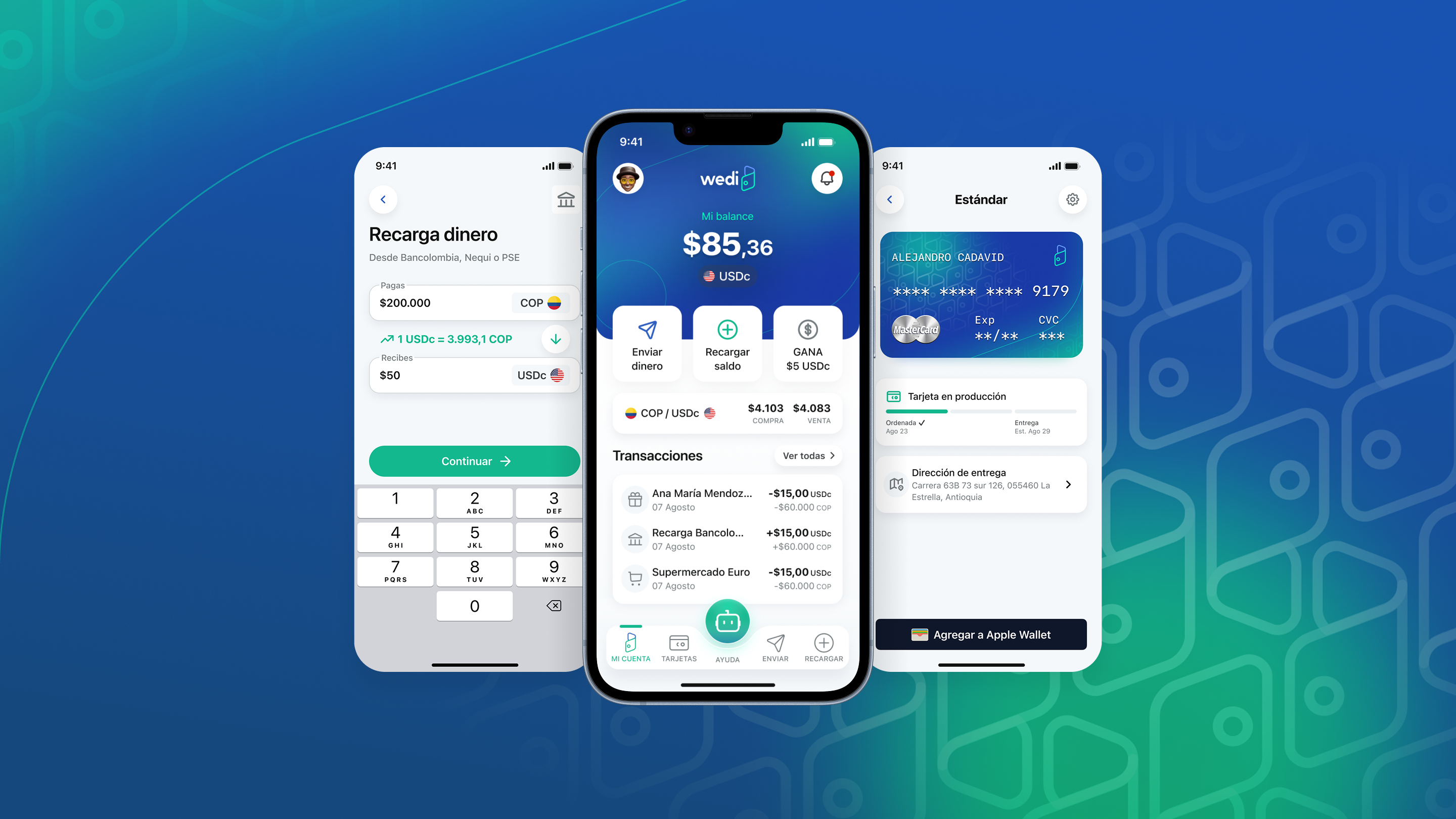 Wedi multi-currency wallet app